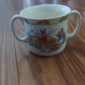 Vintage Royal Doulton 1936 Bunnykins fine china double handle cup
